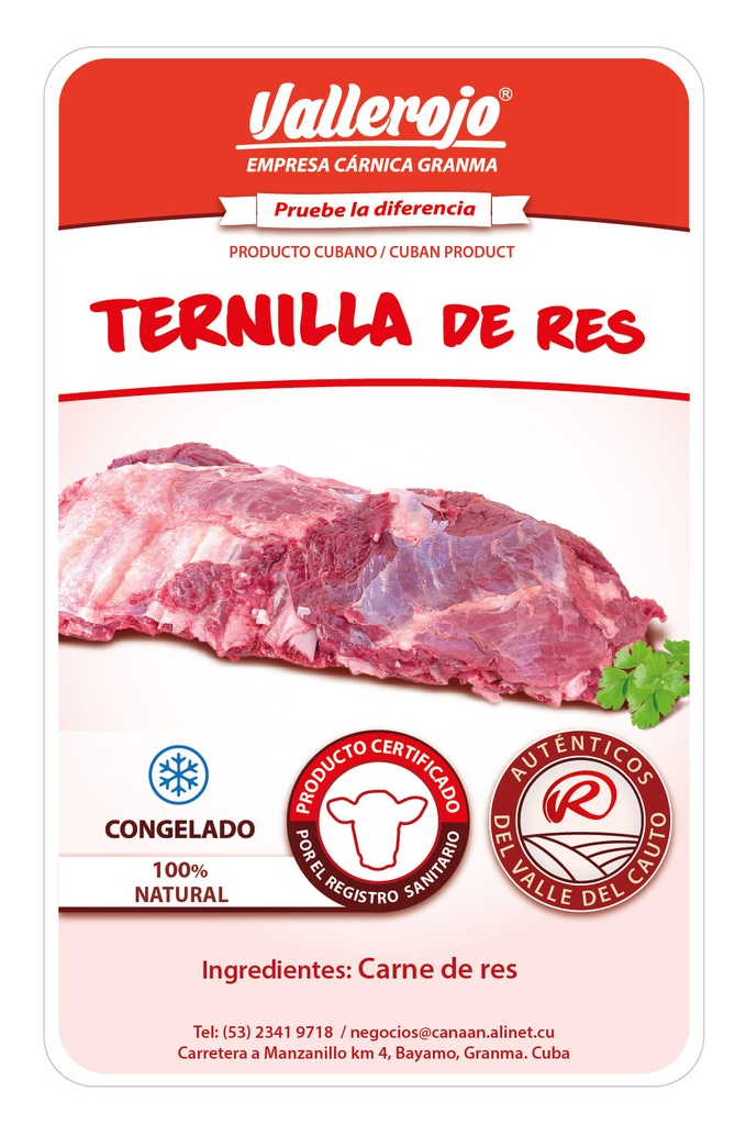 Ternilla de Res  paquete 1.8 - 2 Kg 
